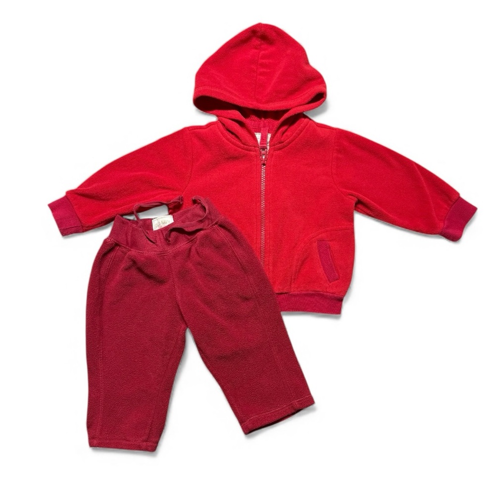 Old Navy | Baby Red Fleece Jacket and Pants Set | 6-12M